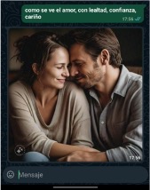 Imagen con IA, una pareja de un hombre y una mujer de la mano,